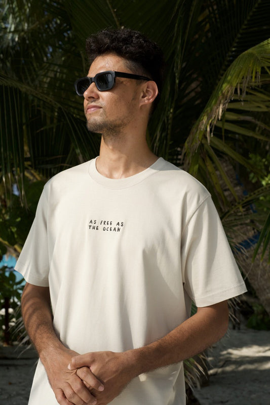 T-shirt DarkBelige As Free As The Ocean