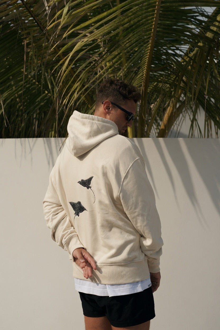 Hoodie Cream As Free As The Ocean