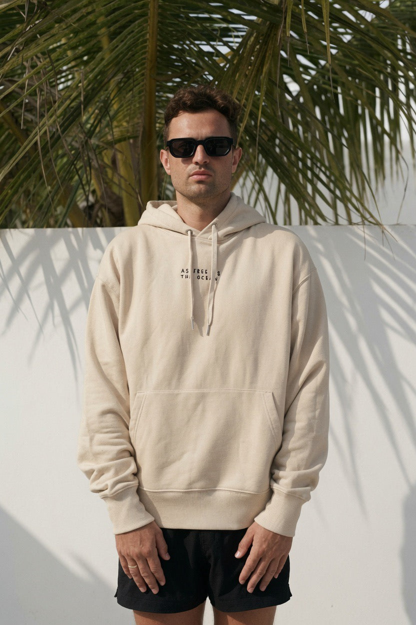Hoodie Cream As Free As The Ocean
