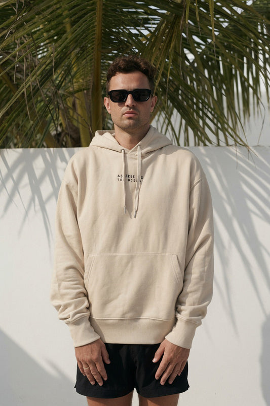 Hoodie Cream As Free As The Ocean