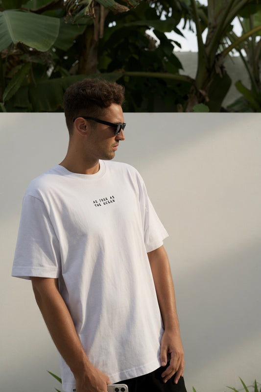 T-shirt White As Free As the Ocean